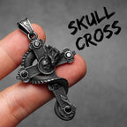 PENDRA Skull Dragon Cross Steel Necklace