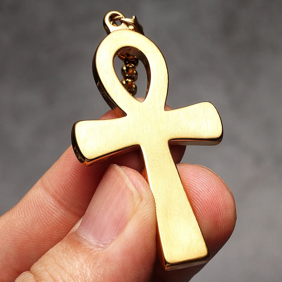PENDRA Egypt Cross Steel Necklace