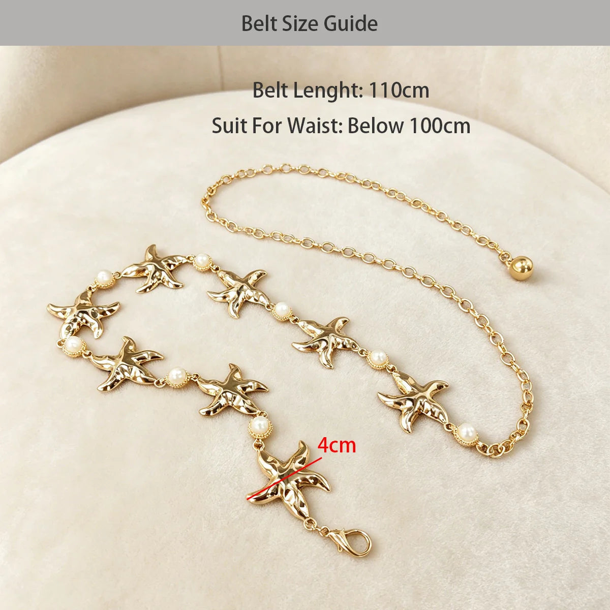 PENDRA Irisra Gold Bow Gothic Waist Chain Belt