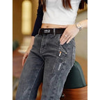 Men's Pants Korean Style 2025 Autumn New Men's Slim Straight Elastic High-end Casual Trousers Spring Autumn Low Rise Jeans