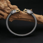 PENDRA Wolfduo Vintage Viking Double Wolf Bracelet