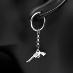 Fashion Revolver Hiphop Earrings For Women Men Stainless Steel Silver Color Punk Gothic Y2K Male Earhoop Party Jewelry Gifts