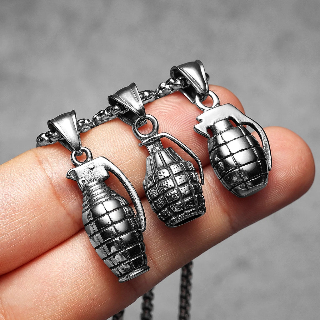 PENDRA Grenade Steel Necklace