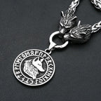 PENDRA Wolfcrest Viking Wolf Head Necklace