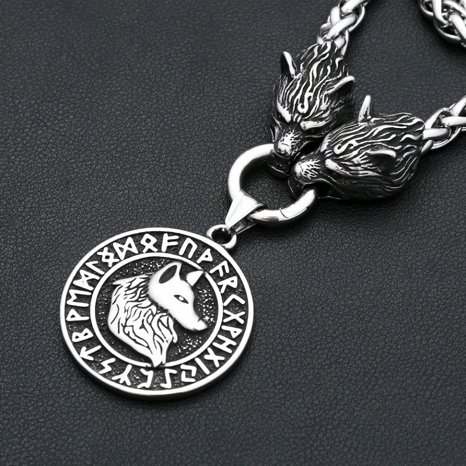PENDRA Wolfcrest Viking Wolf Head Necklace