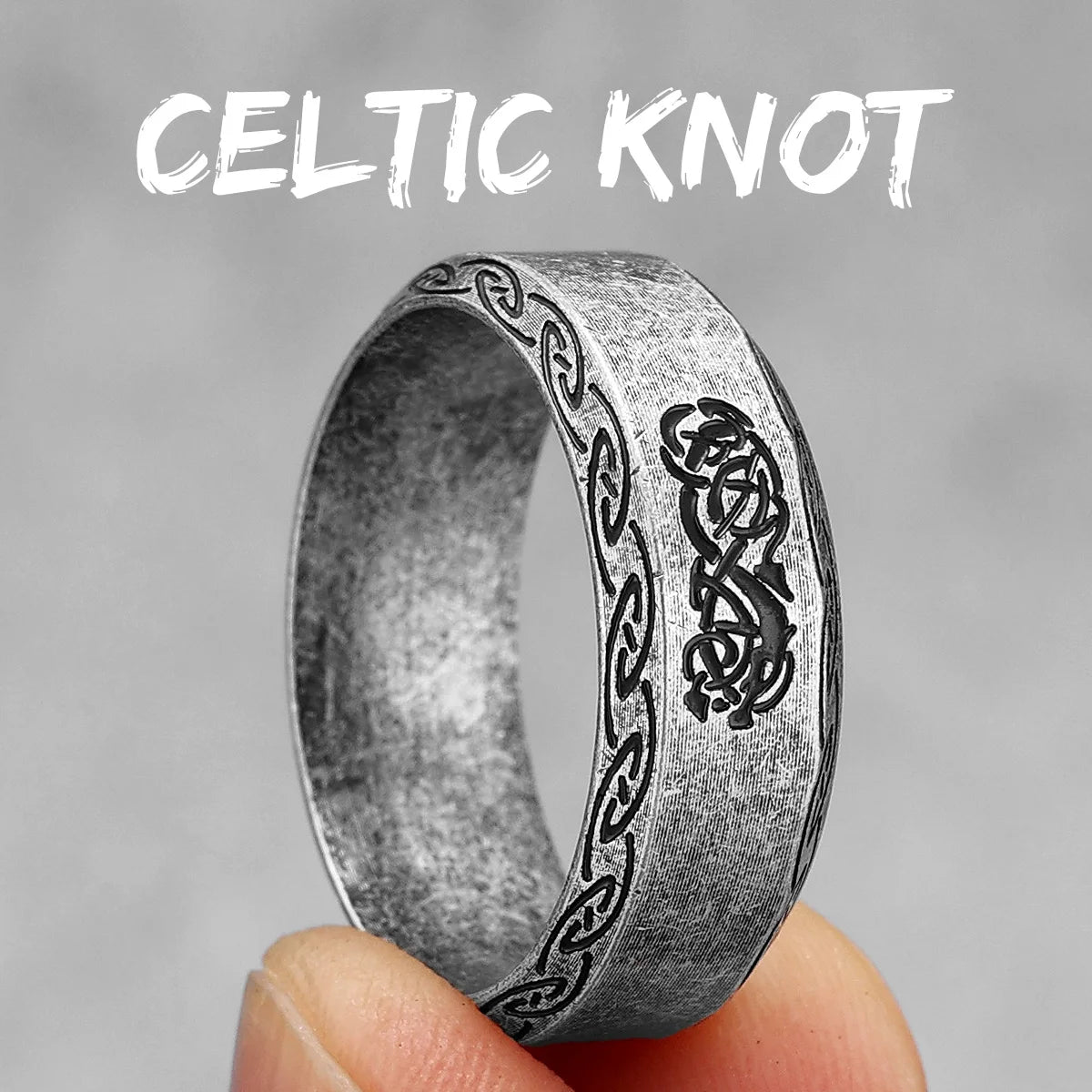 Vintage Nordic Viking Runes Celtic Knot Series Stainless Steel Womens Mens Rings Punk Biker Jewelry Creativity Gift Wholesale