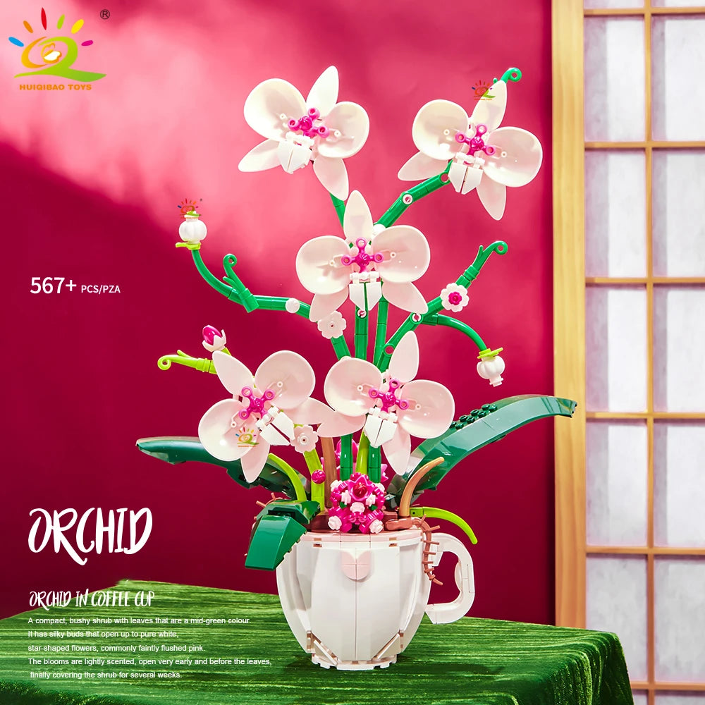 PENDRA Orchid Rose Floral Building Set
