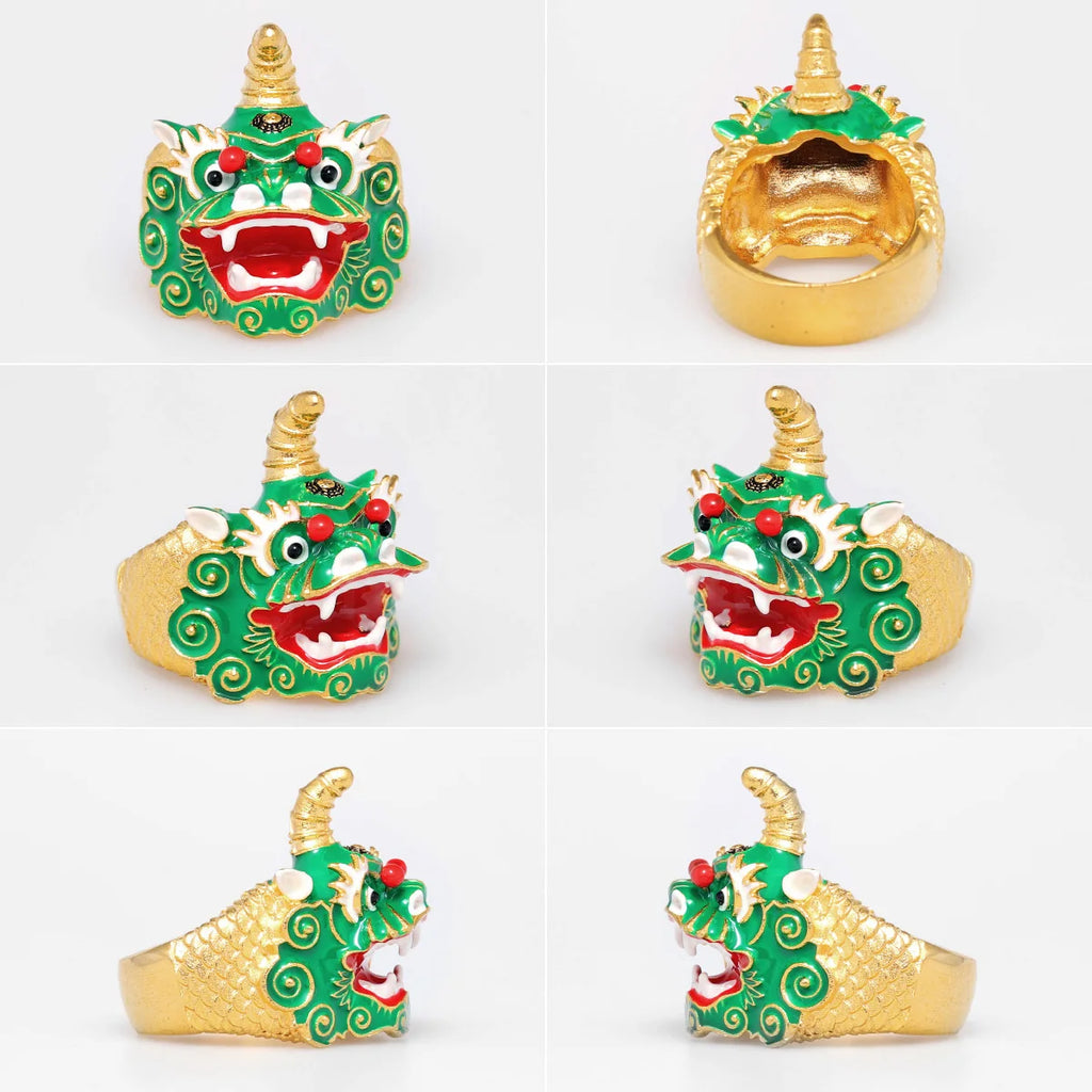 PENDRA Chinese Lion Dance Steel Ring