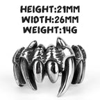 PENDRA Beast Monster Teeth Steel Ring