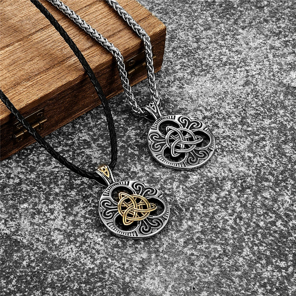 PENDRA Celtic Knot Gold Viking Necklace
