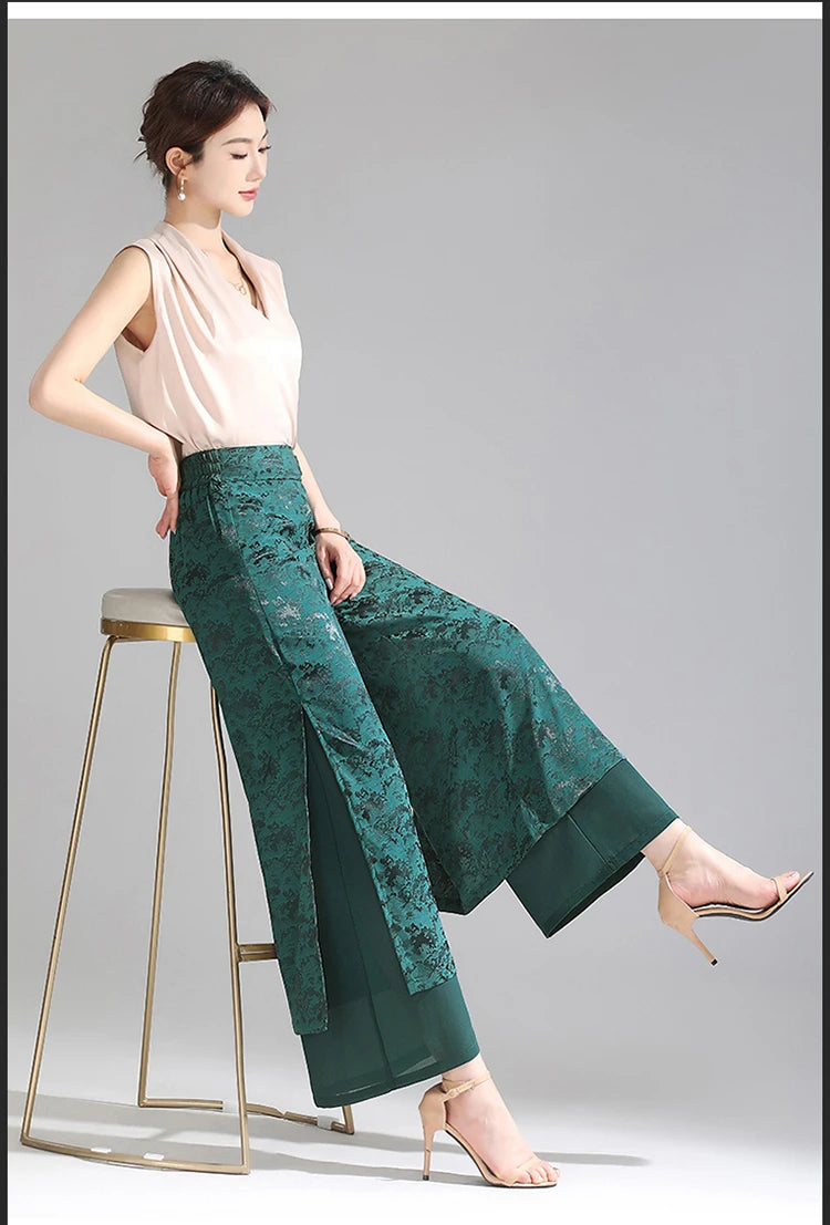 PENDRA Chiffon Wide Trousers Pants