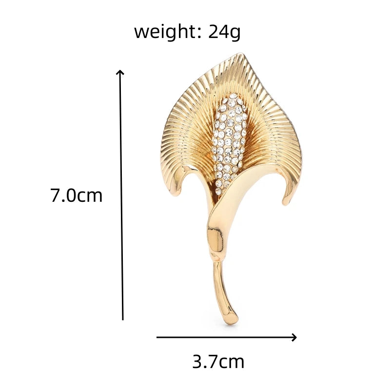 PENDRA Lilycrest Big Crystal Lily Flower Brooch