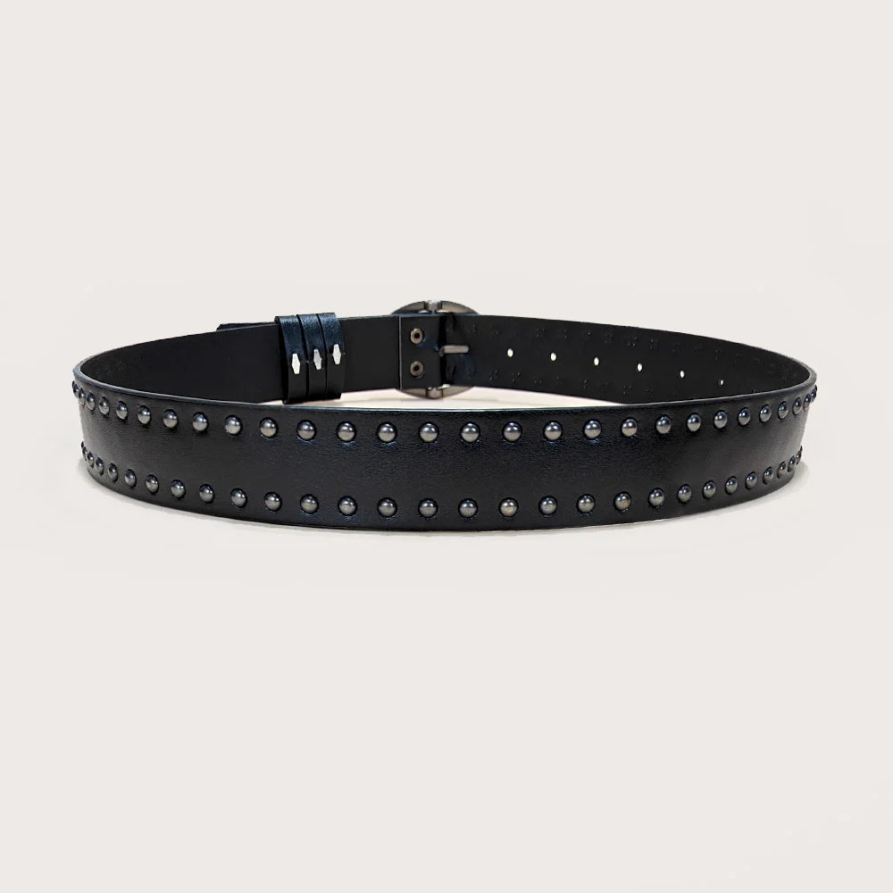 New Punk Belt For Women and Men tie-in Ladies' belt fashion personality Plus Size Rivet Belt Female senior black Jeans Waistband