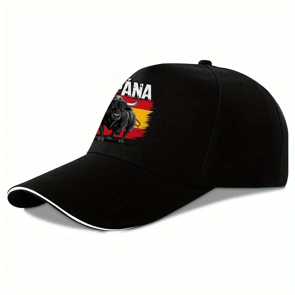 1pc of "ESPANA" Featuring a Spanish Bull, a Printed Baseball Cap That Is Unisex And Appropriate for Any Season