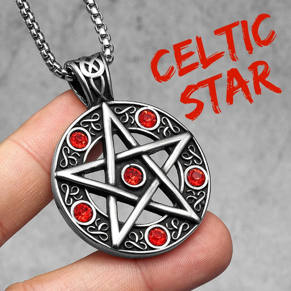 PENDRA Star David Masonic Steel Necklace