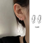 PENDRA Geometry Hoop Sterling Silver Earrings