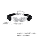 Angel Wings Bracelets for Men Boys,Black Rope Adjustable Wristband,Personality Exquisite Jewelry Gift