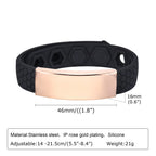 Free Engrave Silicone Bracelets for Men Boys,New Anti Static Custom ID Wristband,Personalized Jewelry