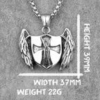 Cross Shield Crusader Stainless Steel Men Necklaces Pendants Chain Punk for Boyfriend Male Jewelry Creativity Gift Wholesale