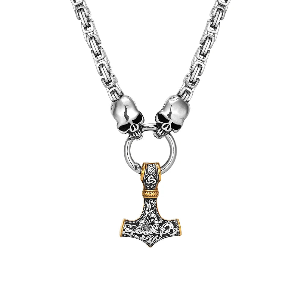 PENDRA Thor Hammer Norse Steel Necklace