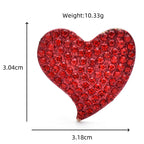 PENDRA Rosette Full-Red Rhinestone Peach Heart Brooch