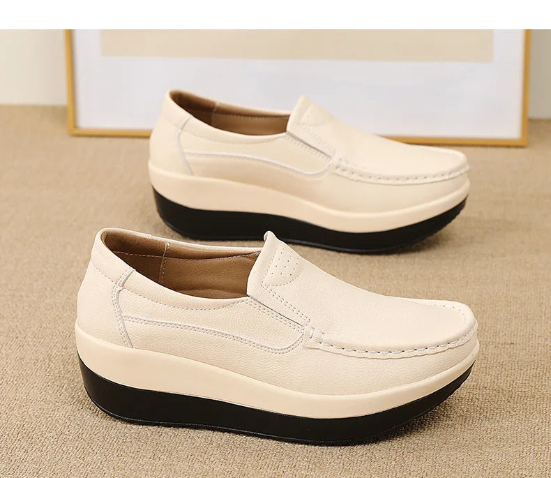 PENDRA Leather Sports Platform Shoes