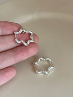 PENDRA Hollow Out Flower Hoop Earrings