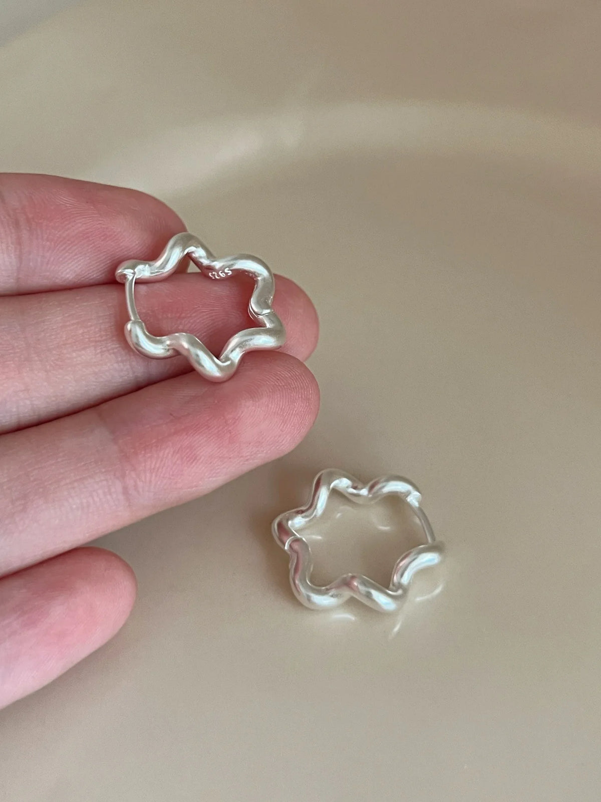 PENDRA Hollow Out Flower Hoop Earrings