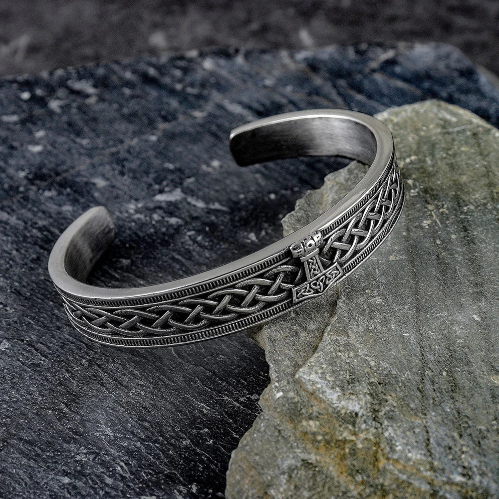 PENDRA Tree of Life Black Rune Stainless Steel Bracelet