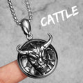 PENDRA Cattle Bull Head Steel Necklace