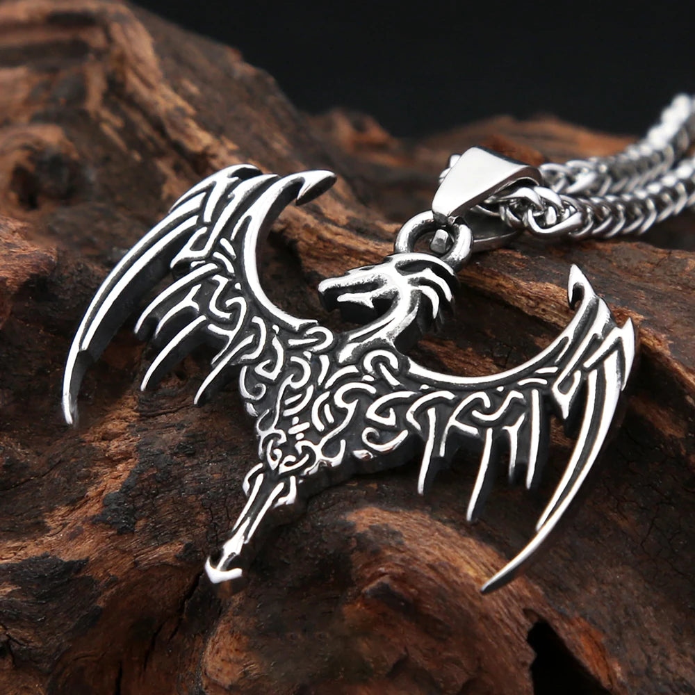 PENDRA Dragonflight Vintage Flying Dragon Pendant Necklace