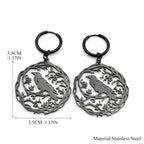 Goth Crow Hoops Ear Rings for Women Stainless Steel Gold Color Hollow Animal Raven Earrings Jewelry Halloween Gift EZZZ955S06