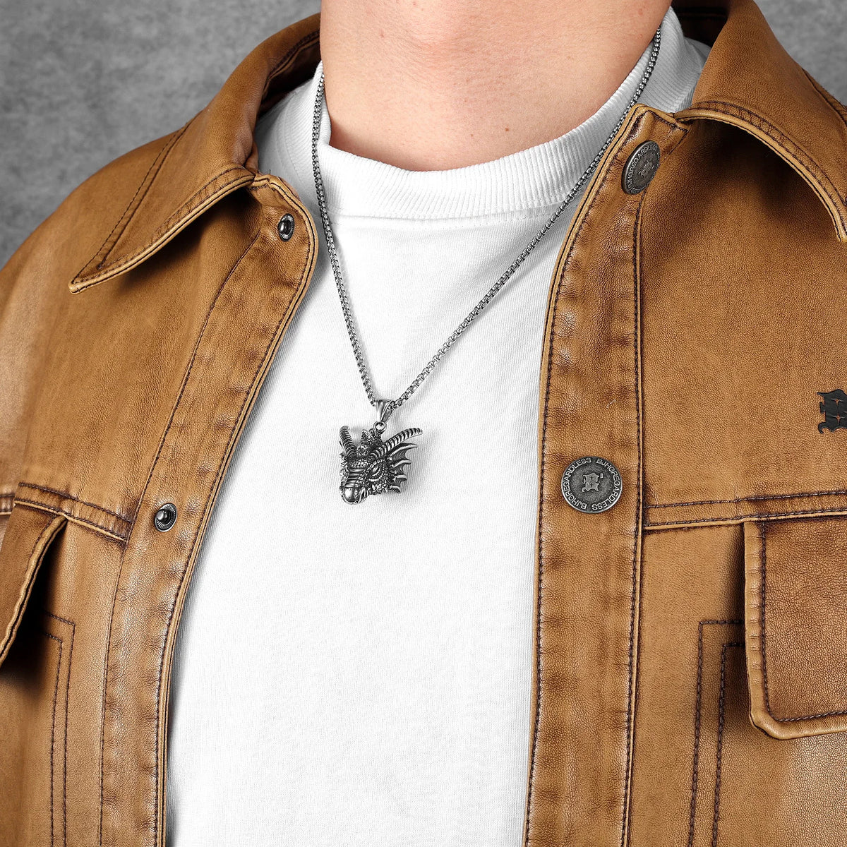 Dragon Head Men Necklaces Stainless Steel Pendant Chain Women Punk Fashion Jewelry New In Accessories Gifts Wholesale