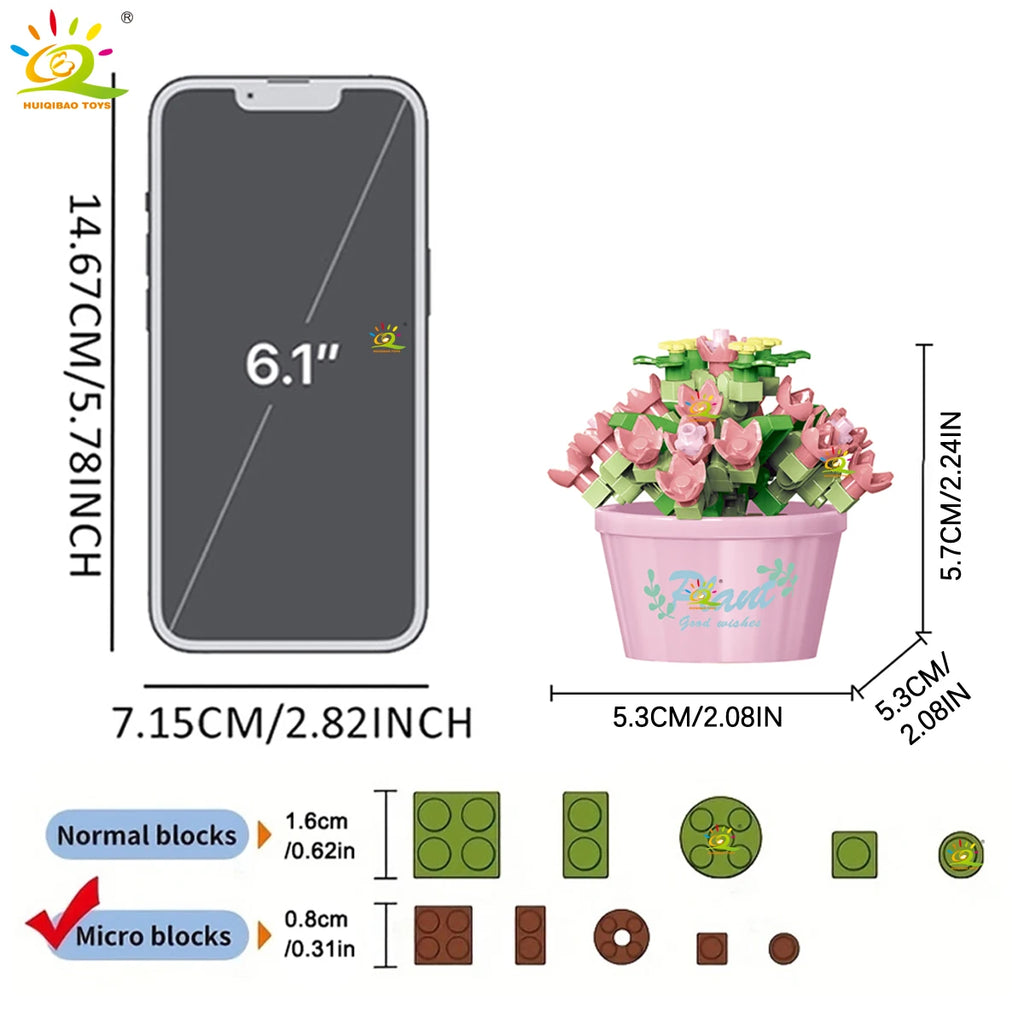 PENDRA Succulent Potted Floral Building Set