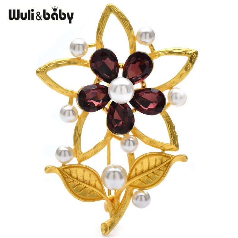PENDRA Florielle2 Rhinestone Brooch