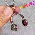 Headset Earphone Mens Long Necklaces Pendants Chain Hip Hop for Boy Male Stainless Steel Jewelry Creativity Gift Wholesale