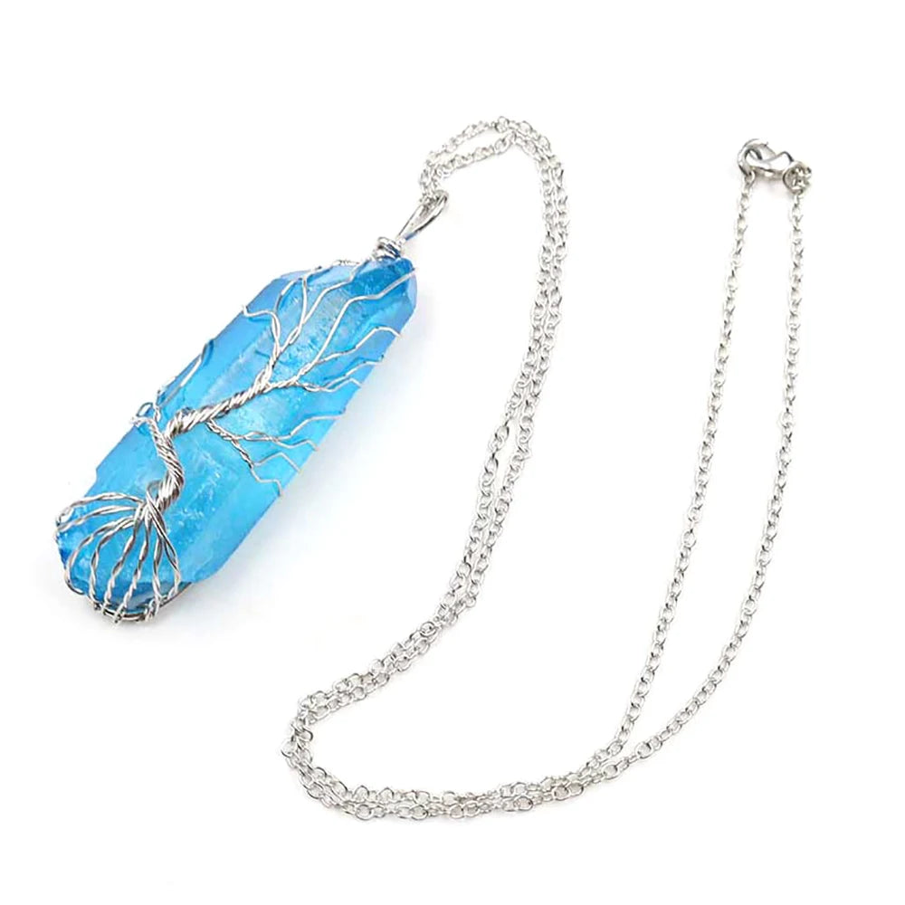 PENDRA Tree Life Crystal Chain Necklace