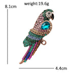 PENDRA Rainbowtail Rhinestone Parrot Brooch