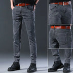 Denim Winter Velvet Thickened Slim-fitting Small Feet Elastic Casual Warm Men's Pants Cotton Trousers Jeans for Men Streetwear