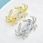 PENDRA Cancer Rhinestone Zodiac Crab Brooch