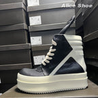 PENDRA Black Geobasket Black Leather 6cm Platform Zip Edition 2 Ankle Boots