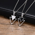 PENDRA Triangle Hollow Geometric Pendant Necklace
