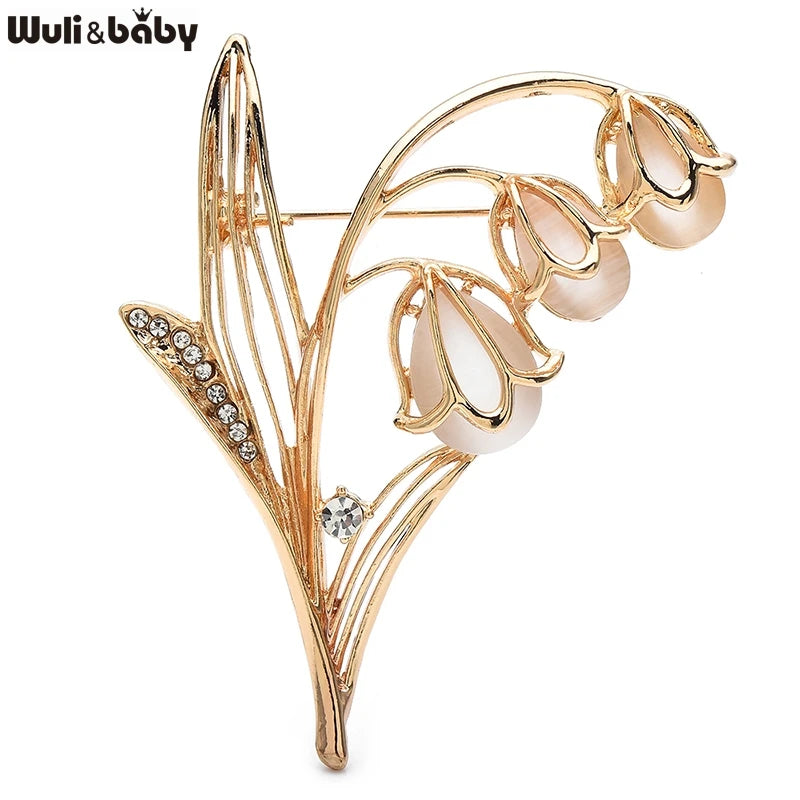 PENDRA Lilyvale Opal Lily of the Valley Brooch