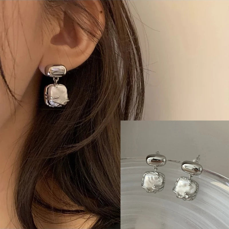 PENDRA Liquid Lava Sterling Silver Earrings