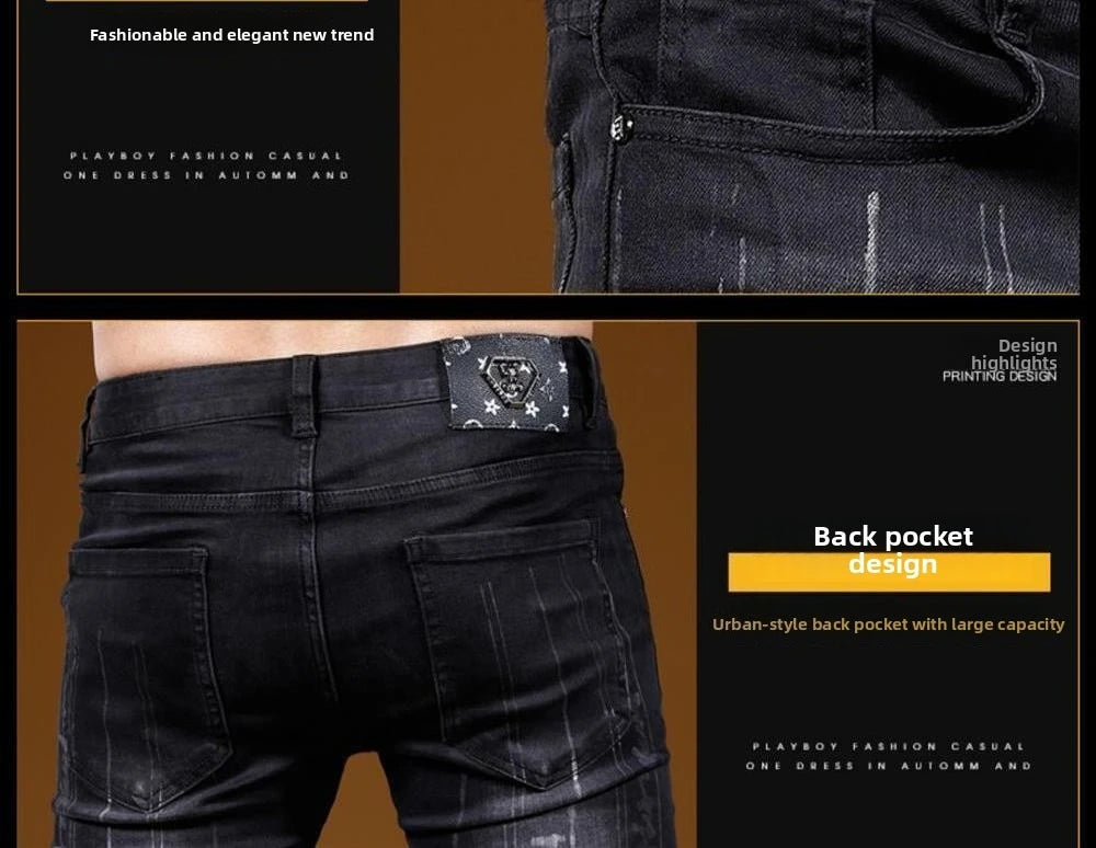 PENDRA Cowboy Black Letter Pants