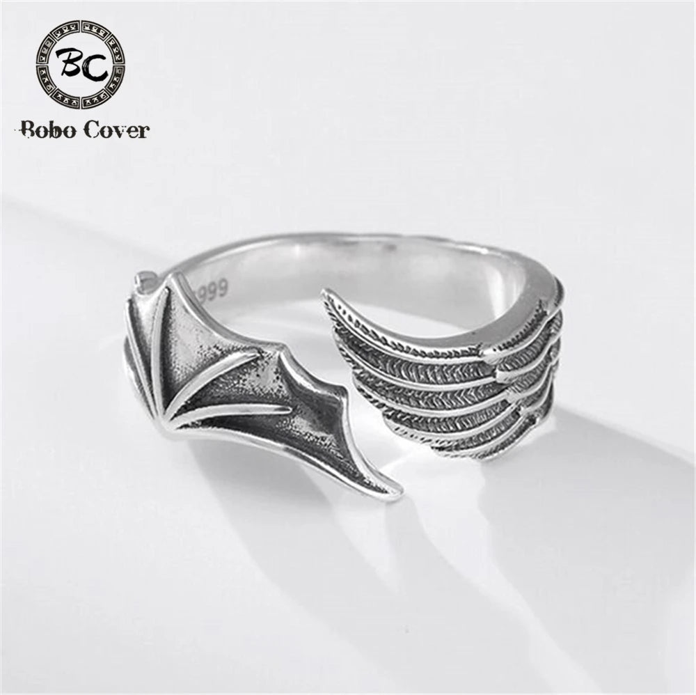 PENDRA Angel Wings Opening Silver Ring