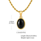 PENDRA Oval Stone Pendant Necklace