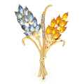 PENDRA Harvest Crystal Wheat Flower Brooch