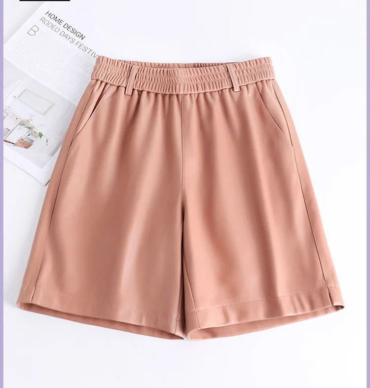 PENDRA Full Leather Wide Leg Shorts