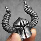Retro Viking Devil Helmet Men Necklaces Stainless Steel Pendant Chain Women Punk Fashion Jewelry Accessories Gifts Wholesale